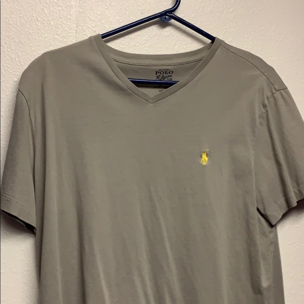 Gray Polo V Neck T shirt size Medium